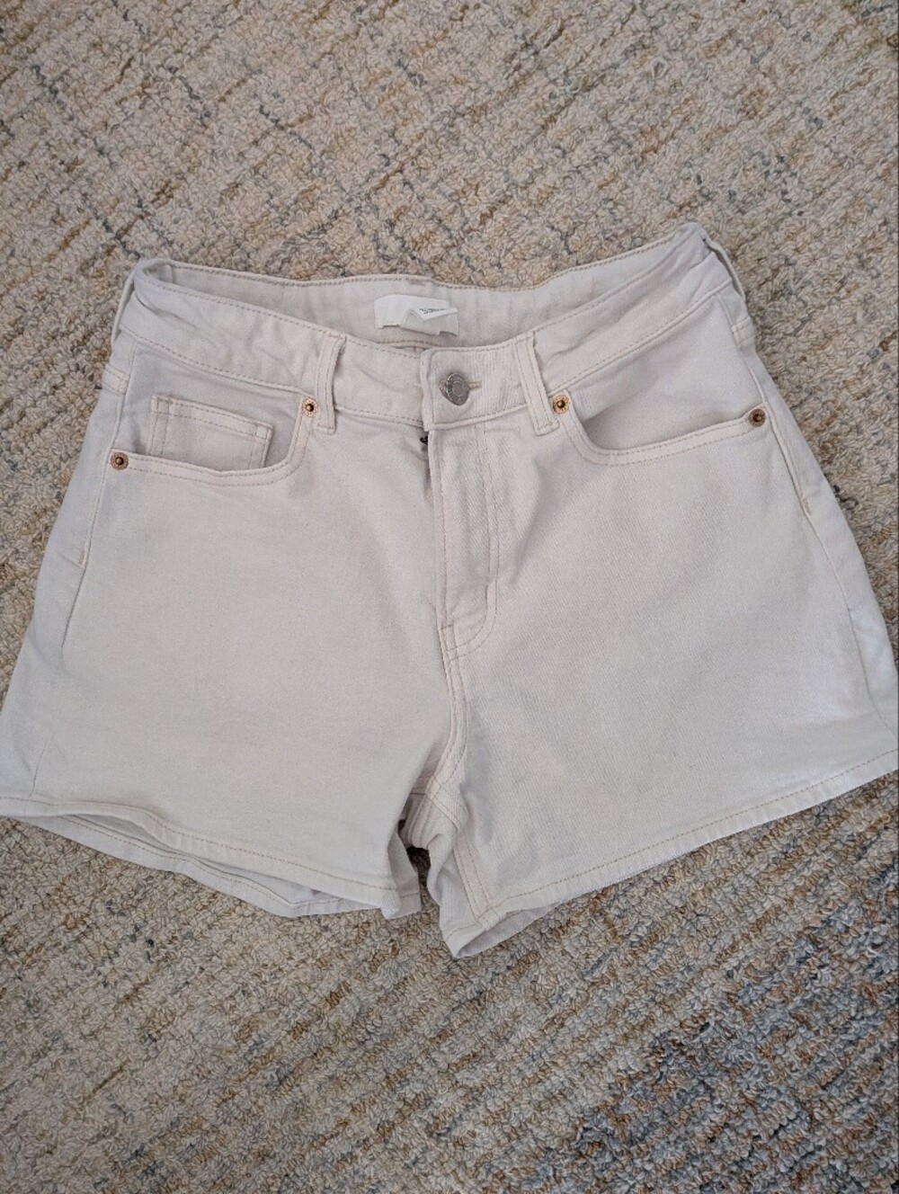 H&M Cream Denim Shorts - 6